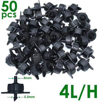 50PCS 2L 4L 8L Πομπός Αντιστάθμισης Πίεσης Αυτοκαθαριζόμενος Ανθεκτικός Σωλήνας Ρυθμιστής Νερού Άρδευσης Σταγόνων 4/7MM 16 PE Hose Dripper