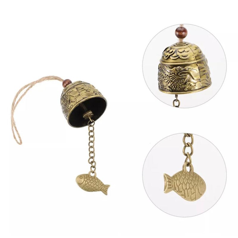 1 бр. Дракон/риба Фън Шуй Камбана Благословия Успех Fortune Crafts Камбана Декоративна висулка Камбанка Декорация Висулка Висяща W B5i6