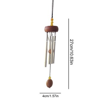 Woodstock Wind Chimes Κήπος Κρεμαστός εξωτερικός χώρος Ασημένιο μεταλλικό κράμα Πολύχρωμο ξύλο μοντέρνα μεταλλική διακόσμηση αυλής Windchimes