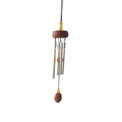 Woodstock Wind Chimes Κήπος Κρεμαστός εξωτερικός χώρος Ασημένιο μεταλλικό κράμα Πολύχρωμο ξύλο μοντέρνα μεταλλική διακόσμηση αυλής Windchimes