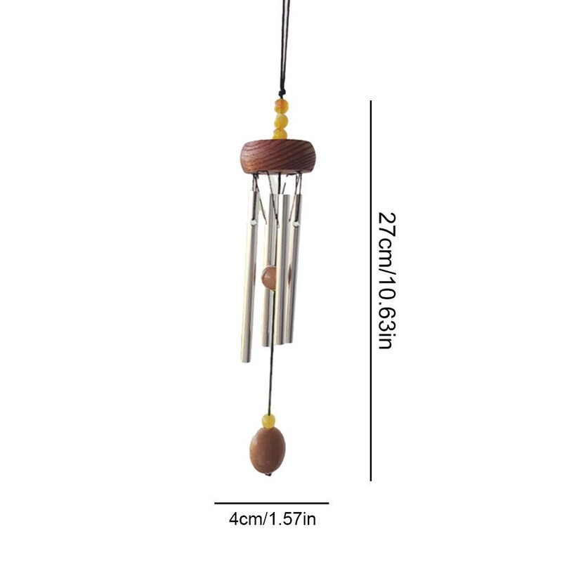 Woodstock Wind Chimes Градинска висяща външна сребърна метална сплав Цветно дърво Външни модерни метални Windchimes Дворна декорация