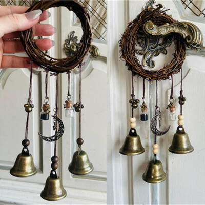 Witch`s Protection Камбана Witch`ssss Защита на камбана Дръжка на вратата Висулка Ратан Wind Chime Witch Pray Crystal Wind Chime Decor Room