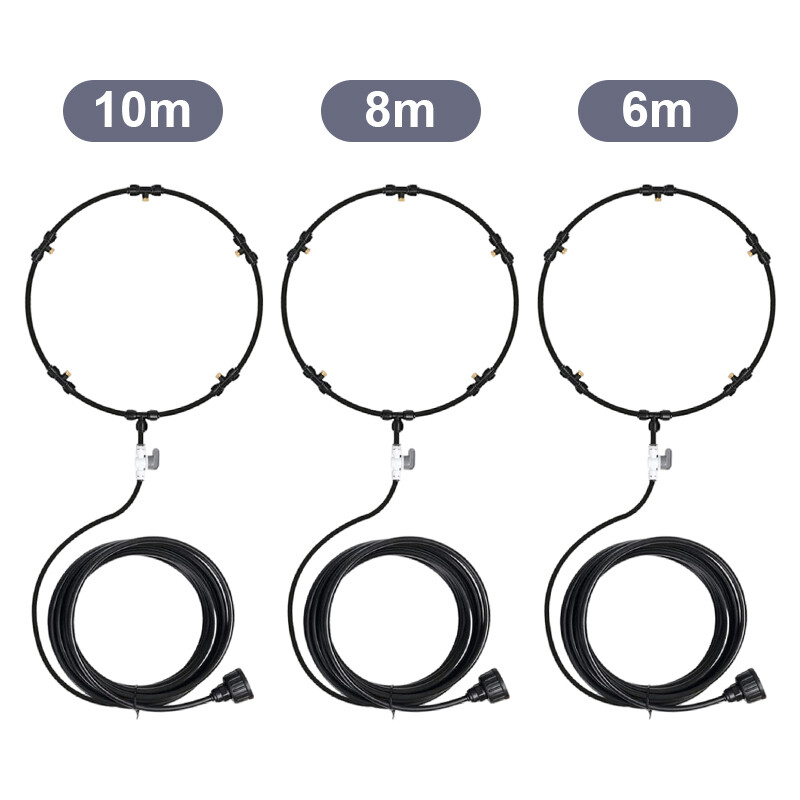 Udusüsteemi ventilaator jahutus kaasaskantav siseõu aiapihusti udukomplekt uduventilaatori düüside komplekt veeudu pihusti 26ft