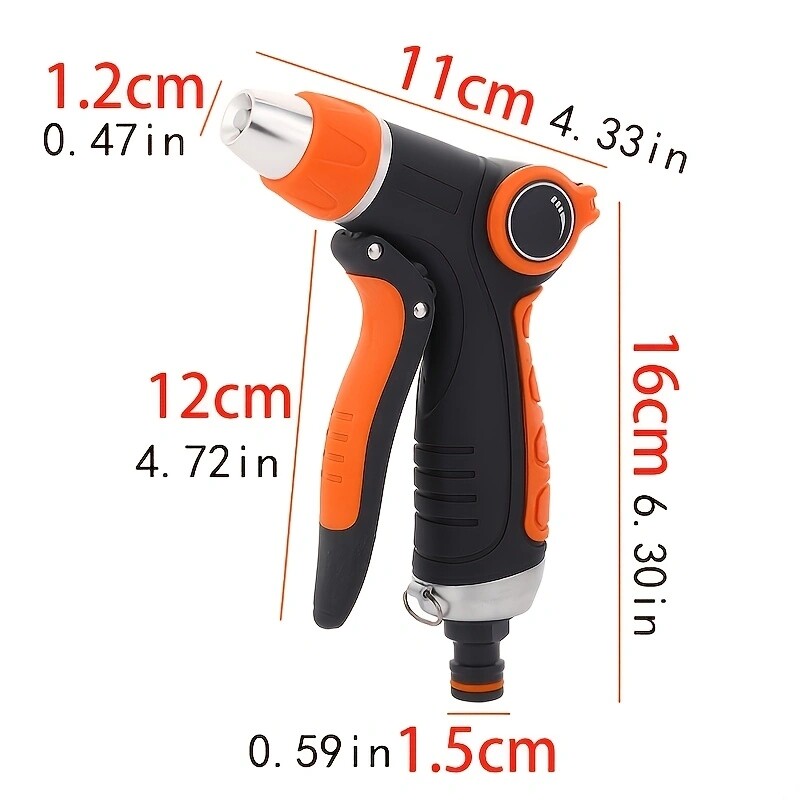 Маркуч, пистолет за пръскане с вода, регулируем пистолет за автомивка, градински спрей, преносим пистолет за високо налягане, спринклерна дюза, градинска водна струя