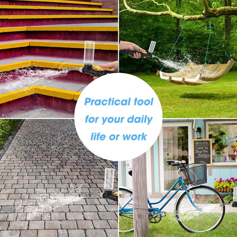 2-в-1 Градински воден пистолет 2.0 - Водоструйна дюза Вентилаторна дюза Safely Clean Силно ударна пръчка за измиване Воден спрей Воден пистолет за миене