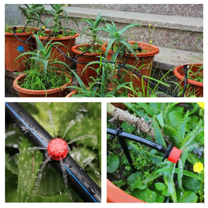 Tilkniisutussüsteem Automaatne kastmisvoolik aiavoolik Mikrotilguti kastmiskomplektid 1/4" düüsid Veevarustussüsteem murutaimede jaoks