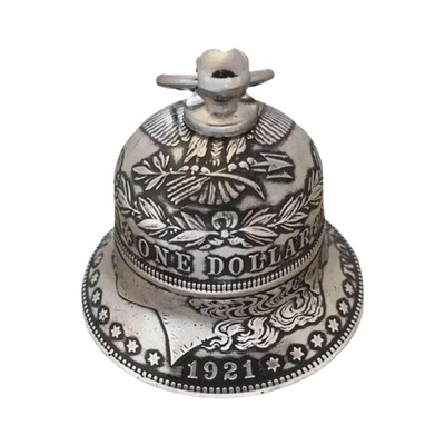Morgan Silver Dollar Bell, Αντίκες μεταλλικές κρεμαστές στολίδια, Halloween Witch Silver Bells Διακοσμήσεις Χριστουγεννιάτικο κουδούνι 2024