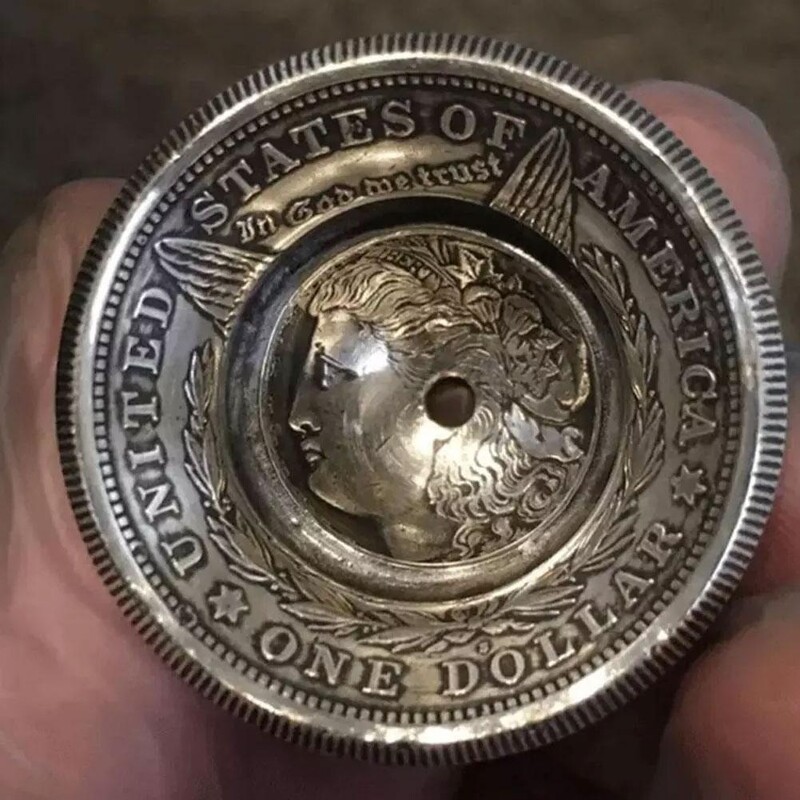 Morgan Silver Dollar Bell, антични метални висящи камбанки, декорации от сребърни камбанки за Хелоуин вещица Коледна камбана 2024 г.