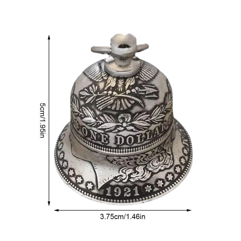 Morgan Silver Dollar Bell, антични метални висящи камбанки, декорации от сребърни камбанки за Хелоуин вещица Коледна камбана 2024 г.