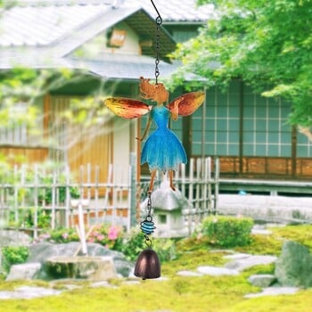 Iron Wind Chime Creative Angel Bell μενταγιόν χρωματιστό ξωτικό Wind Chime Διακόσμηση πόρτας αυλής