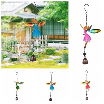 Iron Wind Chime Creative Angel Bell μενταγιόν χρωματιστό ξωτικό Wind Chime Διακόσμηση πόρτας αυλής