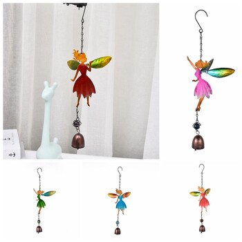 Iron Wind Chime Creative Angel Bell μενταγιόν χρωματιστό ξωτικό Wind Chime Διακόσμηση πόρτας αυλής