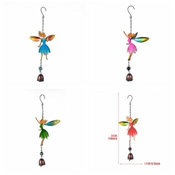 Iron Wind Chime Creative Angel Bell μενταγιόν χρωματιστό ξωτικό Wind Chime Διακόσμηση πόρτας αυλής