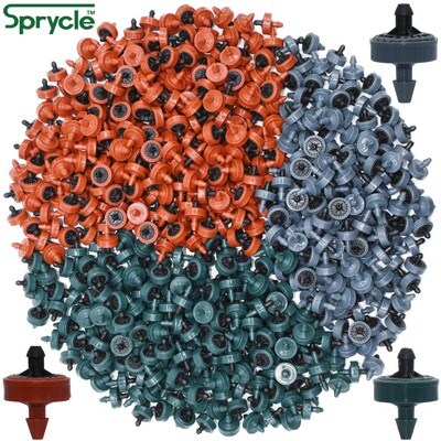 SPRYCLE 200PCS 2L 4L 8L/H slėgį kompensuojantis lašelinis drėkinimas skleidėjas lašintuvas Sodo laistymas 4/7mm 1/4INCH PE žarna šiltnamis