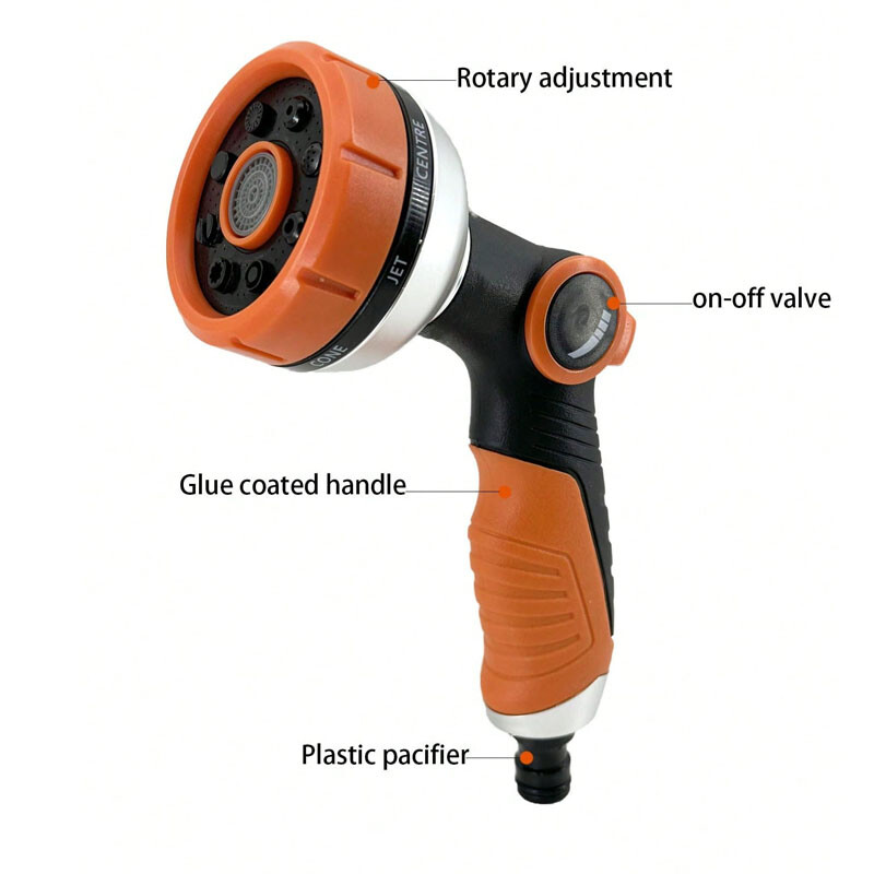 Kõrgsurve multifunktsionaalne veepüstol, käeshoitav mugav kastmine aia kastmiseks, aiatarbed ja tööriistad