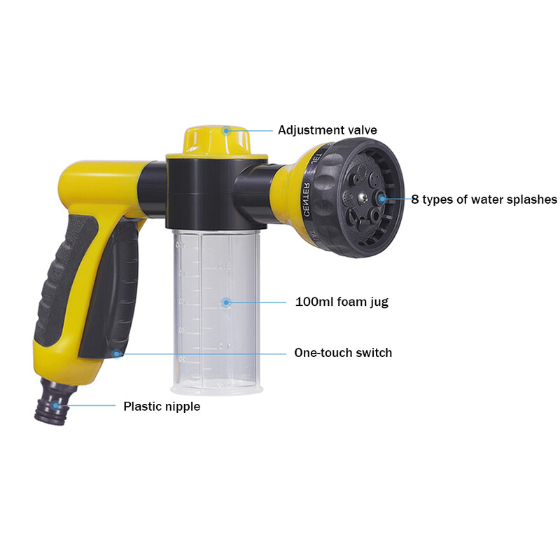 Reguleeritav seebi dosaatori vahupüstol kõrgsurve sprinkleri voolikuotsiku jaoks – ideaalne autode puhastamiseks