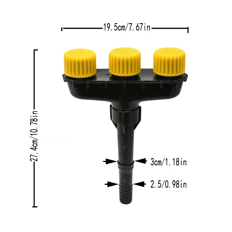 Напоител за градински тревни площи, инструмент за напояване с голям поток, три изхода за напояване, широкомащабно напояване, инструмент за градинарство.