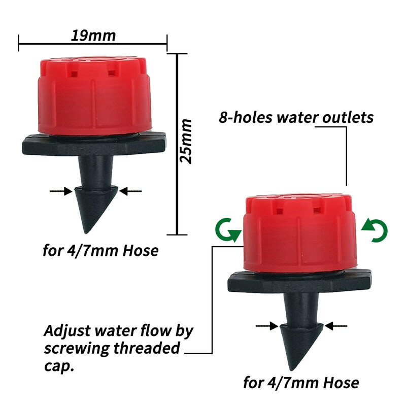 10-30M Градински 1/4'' Комплект за капково напояване Дюзи за система за автоматично напояване за земеделска земя Бонсай Растение Цвете Зеленчукова Оранжерия