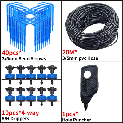 OASIS Greenhouse Drip Irrigation 4-way 3/5mm Drip Arrow Σύστημα ποτίσματος πομπού 2 δρόμων για Bonsai Garden 10/20set