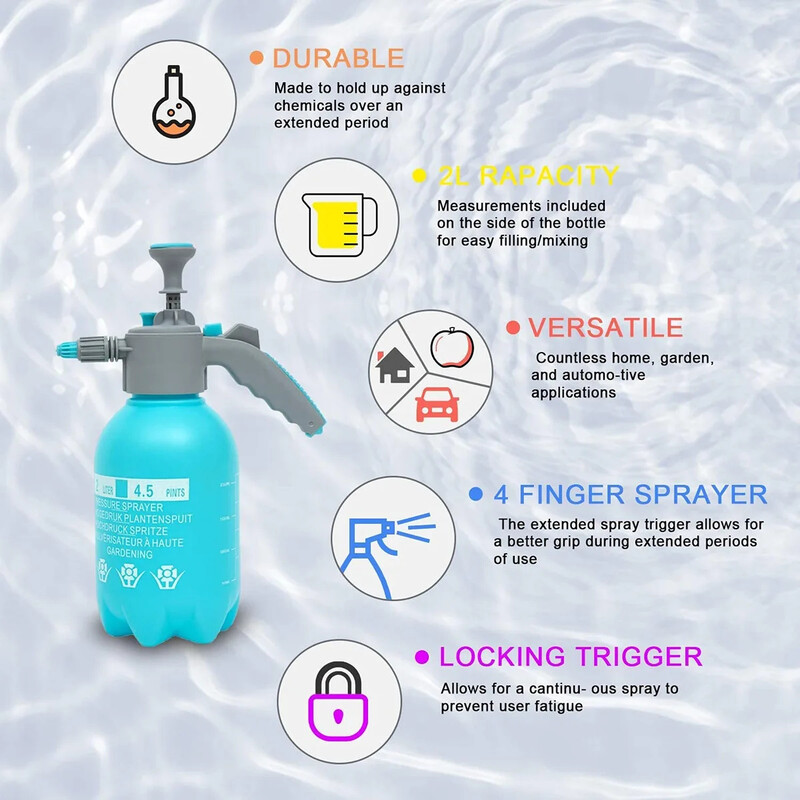 0,8-3 l rankinis purkštuvas, sodo purkštuvo butelis, rankinis slėgio purškiklis, oro siurblio purkštuvo butelis, drėkinimo dezinfekcijos purkštuvas