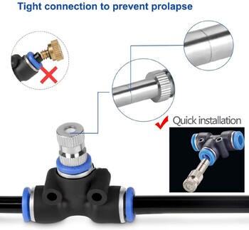 20 τμχ Σύστημα ψύξης με ομίχλη χαμηλής πίεσης Ακροφύσιο ψεκασμού 6 χιλιοστών Κλείδωμα ολίσθησης Γρήγοροι σύνδεσμοι Humidify Watering Landscapingc Ψεκαστήρας