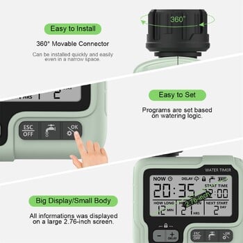 HCT-322 Αυτόματος χρονοδιακόπτης νερού Κήπος Ψηφιακή μηχανή άρδευσης Έξυπνος ψεκαστήρας που χρησιμοποιείται σε εξωτερικούς χώρους για εξοικονόμηση νερού και χρόνου