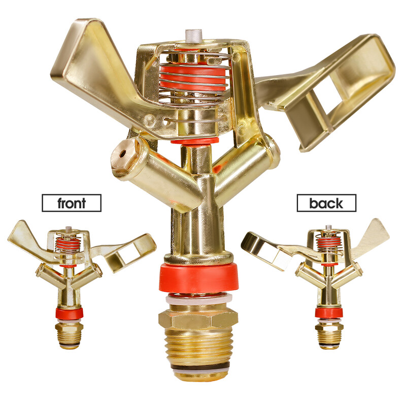 1/2 3/4`` väliskeermega metallist pulseeriv sprinkler tsingisulamist 360° nookurvarre veepihustusotsik põllumajandusliku aia kastmiseks