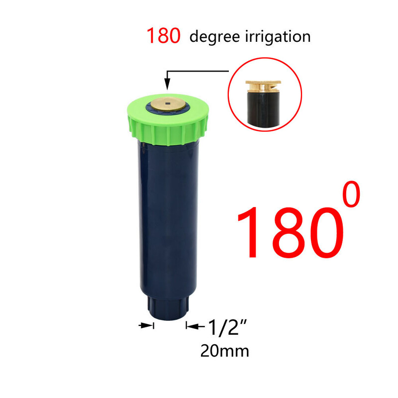90-360 laipsnių iššokantis purkštuvas Reguliuojamas vejos laistymo purkštuvo galvutė sodo drėkinimo purškimo antgalis su 1/2" moterišku siūlu