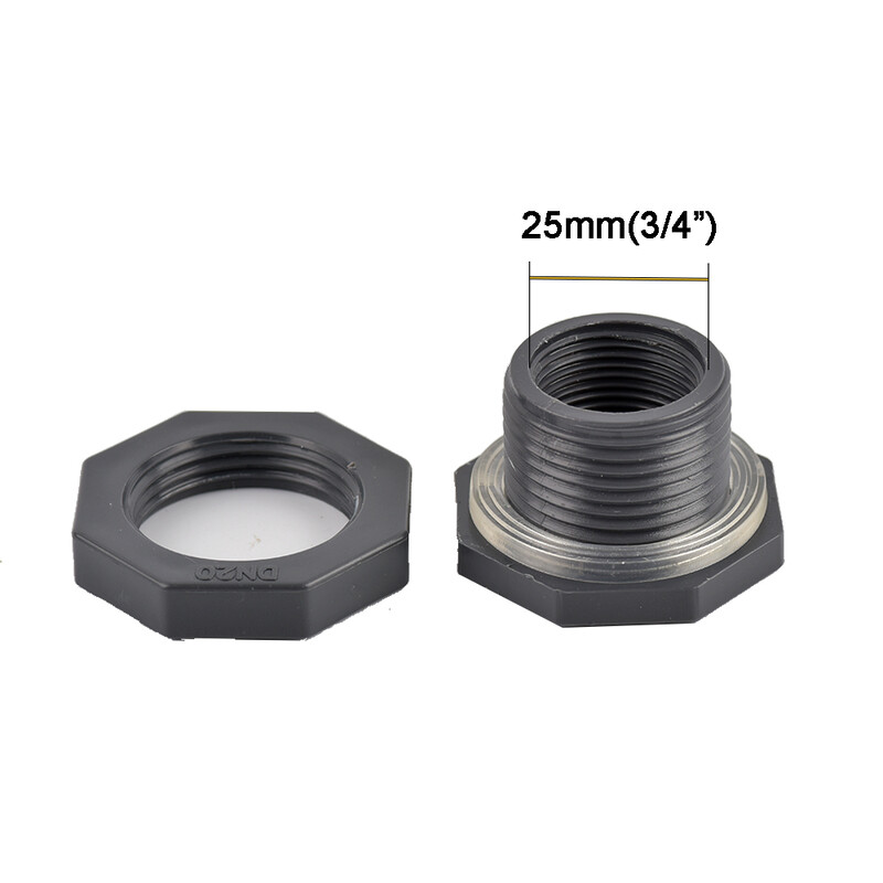 3/4 keermega PVC vaheseinte liitmik, toruliitmik vihma jaoks Tünn Aiavooliku adapter Torukomplekt Veepaak galloni äravooluämber