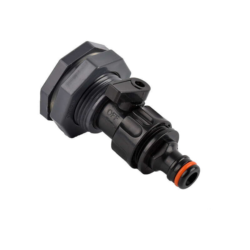 3/4 keermega PVC vaheseinte liitmik, toruliitmik vihma jaoks Tünn Aiavooliku adapter Torukomplekt Veepaak galloni äravooluämber