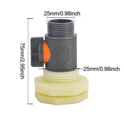 3/4-tolline PVC vihmabarreli vaheseinaklapi adapter koos 16, 20 mm voolikuadapteriga akvaariumide veepaakide basseinide jaoks
