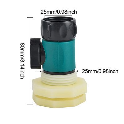 3/4-tolline PVC vihmabarreli vaheseinaklapi adapter koos 16, 20 mm voolikuadapteriga akvaariumide veepaakide basseinide jaoks