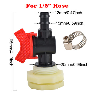 3/4-tolline PVC vihmabarreli vaheseinaklapi adapter koos 16, 20 mm voolikuadapteriga akvaariumide veepaakide basseinide jaoks