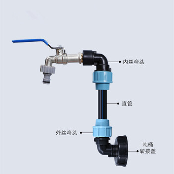 IBC Sambungan Pipa Tangki Air Konektor Air Kebun untuk Stopkontak Siku Tangki 20/25/32MM Alat Adapter Irigasi Penyiraman