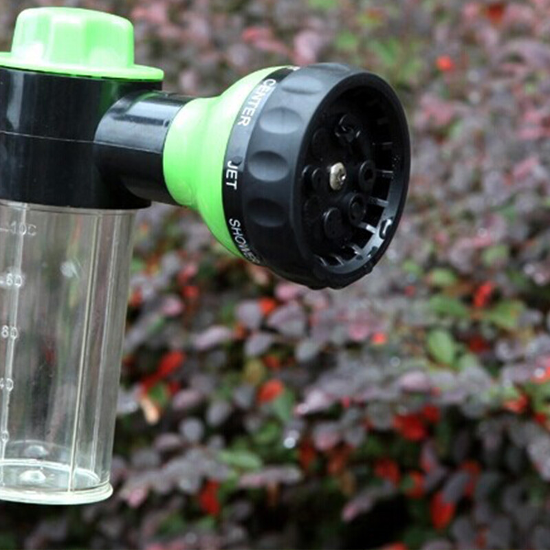 1 tk Aia kaasaskantav aiaveevoolik 8 funktsiooniga plastist reguleeritav pihustuspea kõrgsurvevahuga veepüstol