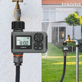 Insoma Automatic Water Timer Έξυπνο σύστημα ποτίσματος άρδευσης Χρονοδιακόπτης καταιονισμού Εξοπλισμός προγραμματιστή κήπου IPX5 Οθόνη LCD