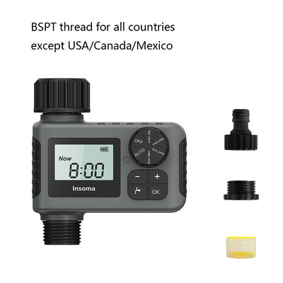 Insoma Automatic Water Timer Έξυπνο σύστημα ποτίσματος άρδευσης Χρονοδιακόπτης καταιονισμού Εξοπλισμός προγραμματιστή κήπου IPX5 Οθόνη LCD