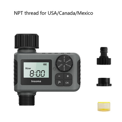 Insoma Automatic Water Timer Έξυπνο σύστημα ποτίσματος άρδευσης Χρονοδιακόπτης καταιονισμού Εξοπλισμός προγραμματιστή κήπου IPX5 Οθόνη LCD