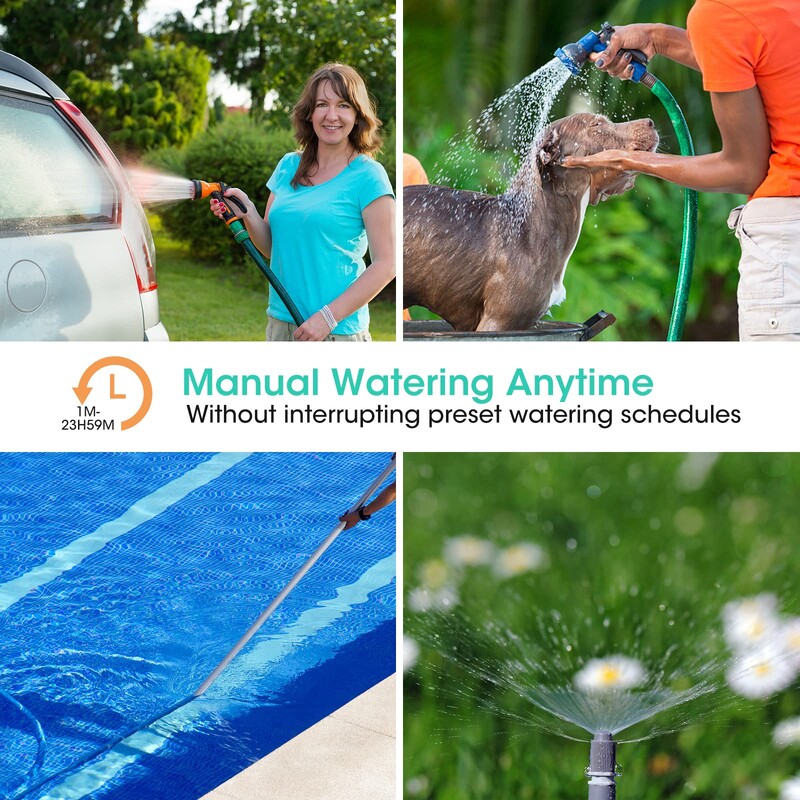 Insoma Автоматичен таймер за вода Интелигентна напоителна система за поливане Спринклер Таймер Градински програматор Оборудване IPX5 LCD дисплей