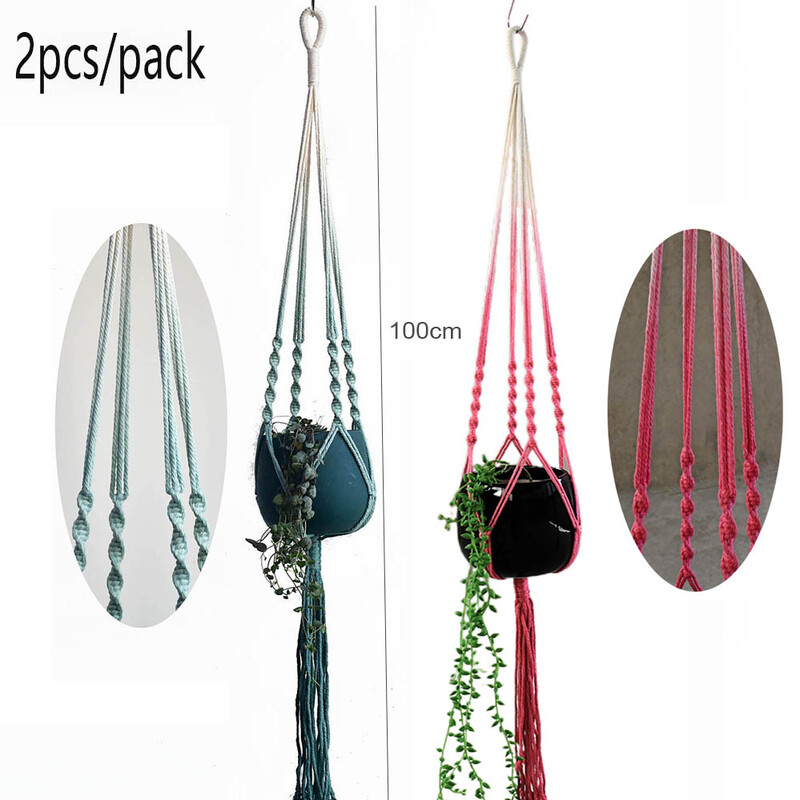 Karštas išpardavimas rankų darbo boho stiliaus makramė augalų vazonų laikiklis patalpų lango gėlių vazonų kabykla