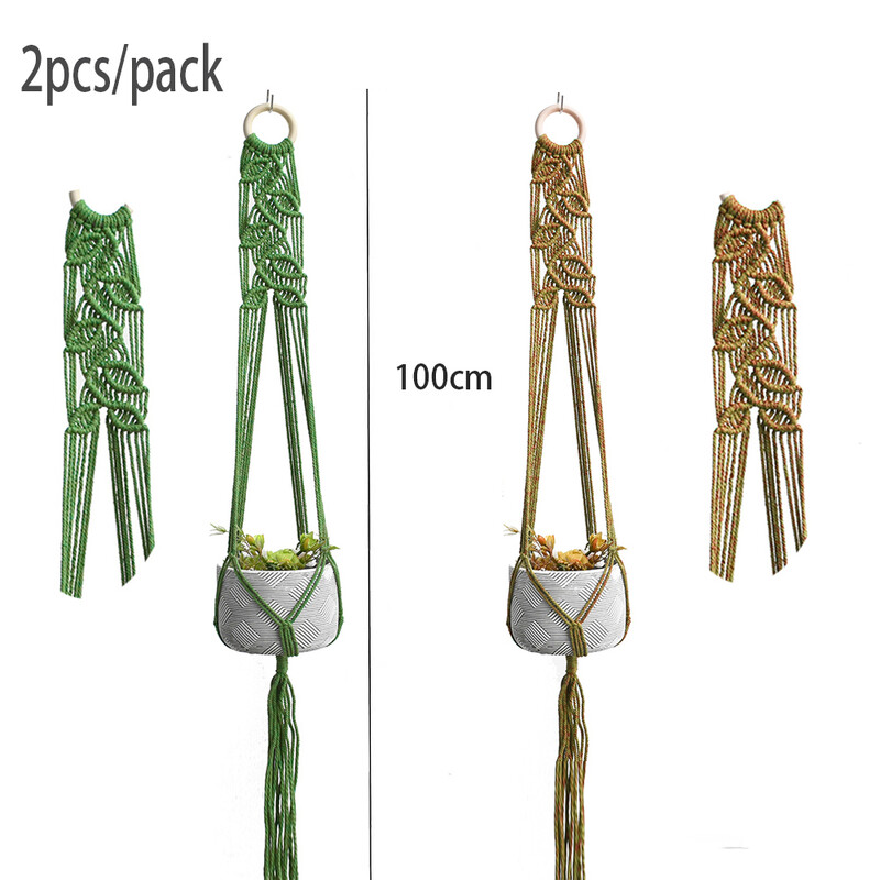 Karštas išpardavimas rankų darbo boho stiliaus makramė augalų vazonų laikiklis patalpų lango gėlių vazonų kabykla