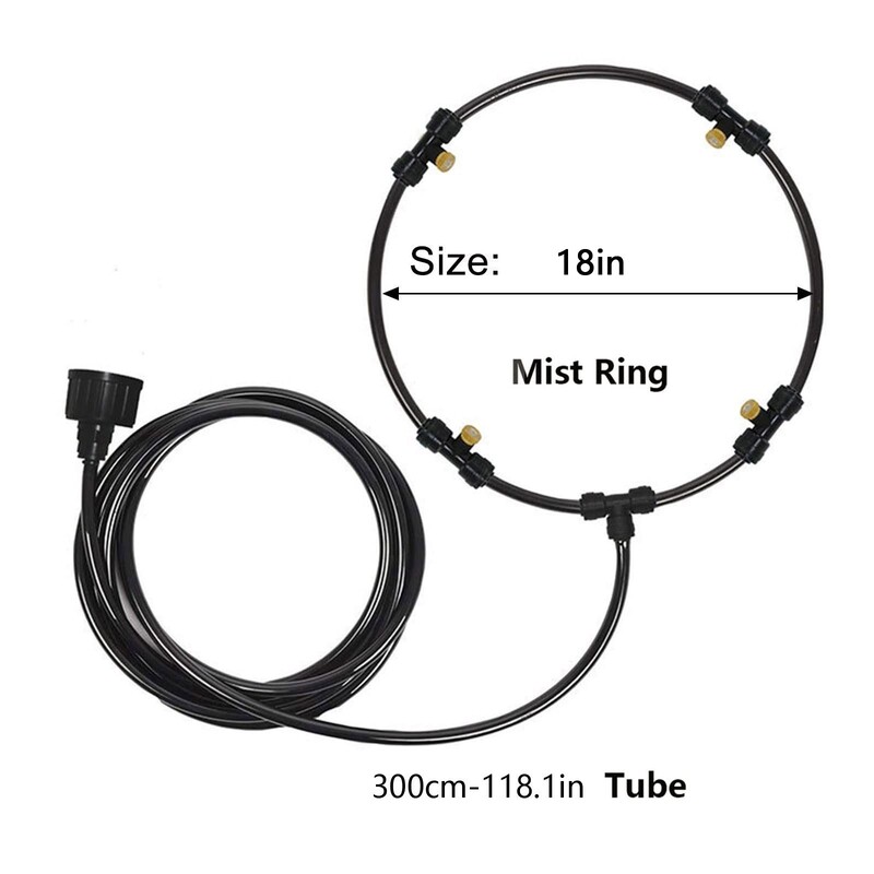 18-tolline jahutus aia elektriventilaator Must madalsurve pihustusrõngas ventilaatori pihusti välisõue aia elektriventilaator pihusti