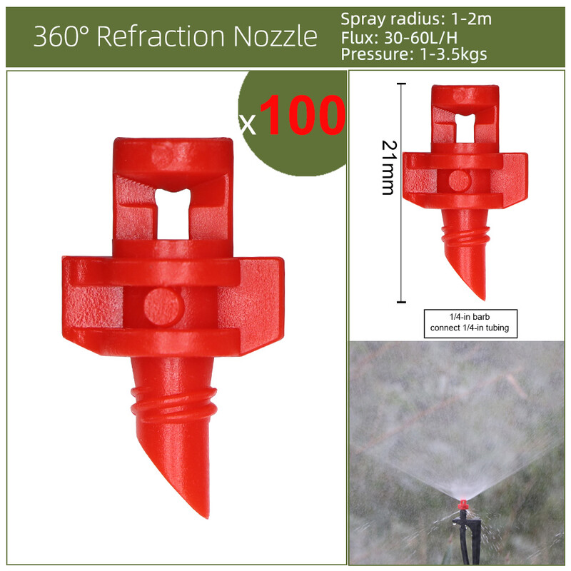 Šiltnamio laistymo purkštuvas Lašelinis laistymas Sodas Reguliuojamas rūko skleidėjas Stake Mikro purškimo besisukantis antgalis