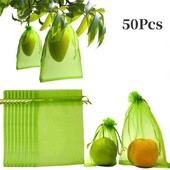 50Pcs Bundle Mouth Organza Κορδόνι κήπου πουλί με προστατευτικό δίχτυ για προστασία φρούτων Τσάντα συσκευασίας δώρου