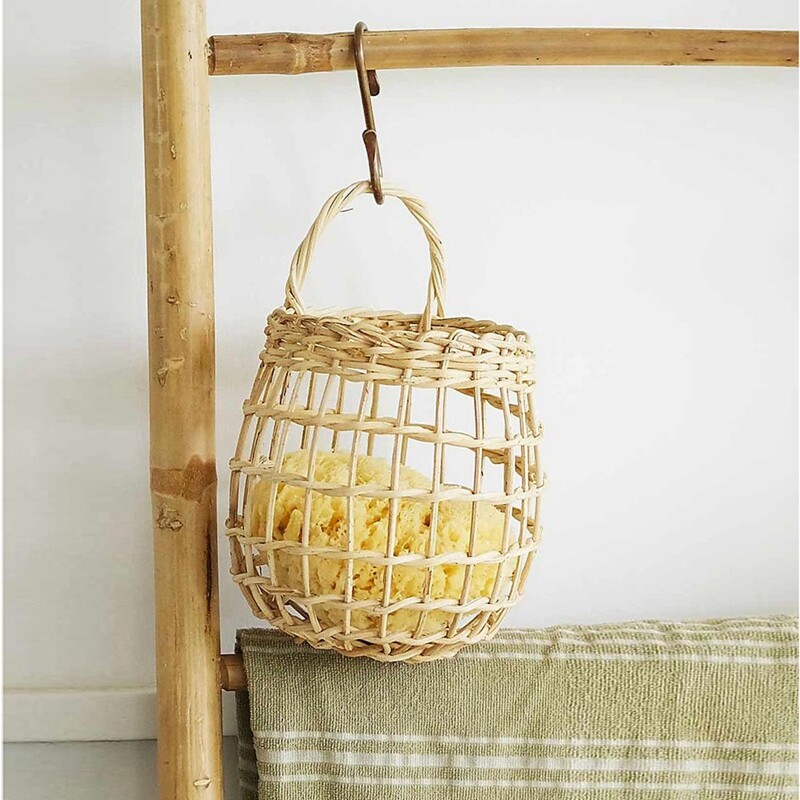 Pakabinamas pintas sieninis krepšelis Mažas austas laikymo pilvo krepšelis gėlėms daržovėms vaisiams Boho montuojamas namų virtuvės organizatorius