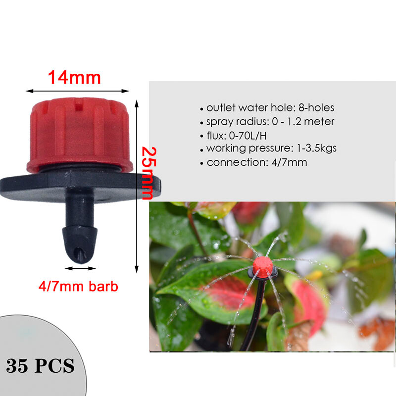 Разнообразен стил Регулируем напоителен спринклер Градински емитери Колов капкообразувател Микро спрей Въртяща се дюза Поливаща стрелка