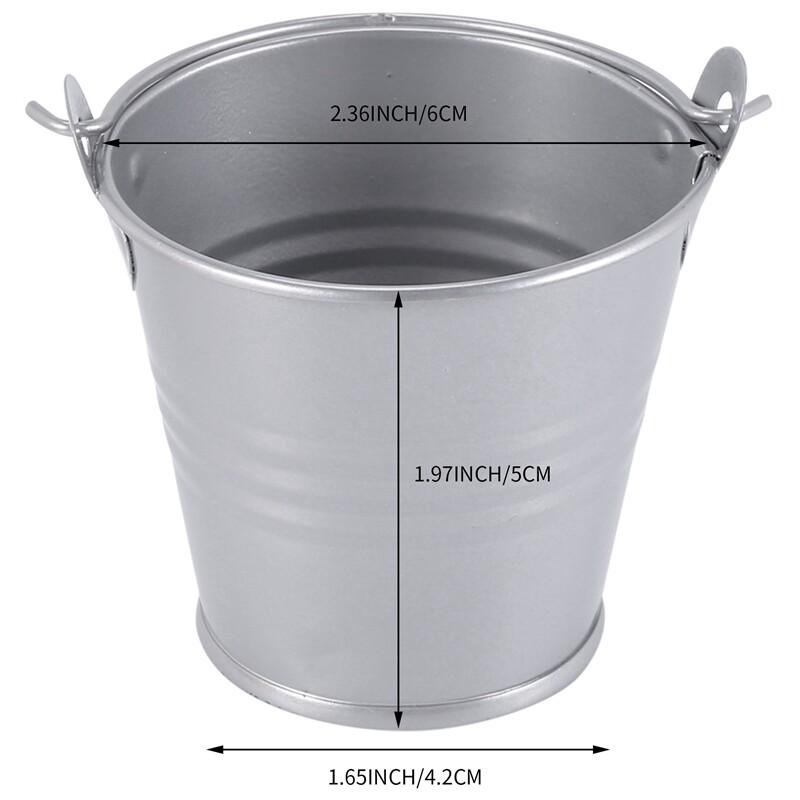 12 tk. Lillede istutusmasin Mini ämbritega metallist lauakaunistus (juhuslik värv)
