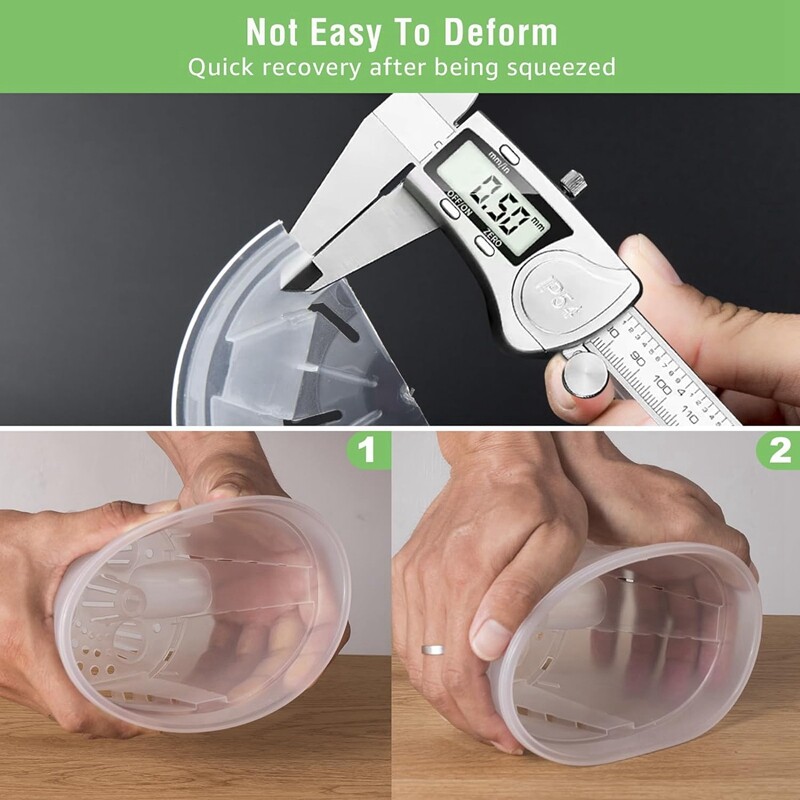 6-tollised läbipaistvad plastikust lasteaiapotid, isekastvad istutusmasinad, 5 pakk sügava reservuaariga