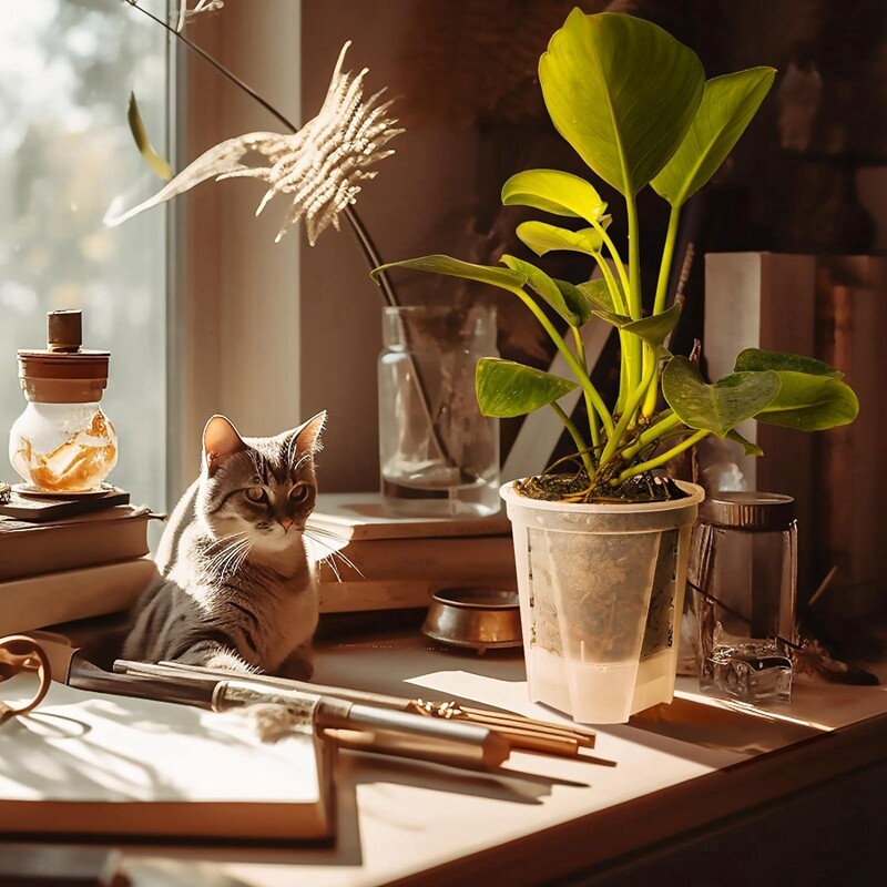 6-tollised läbipaistvad plastikust lasteaiapotid, isekastvad istutusmasinad, 5 pakk sügava reservuaariga