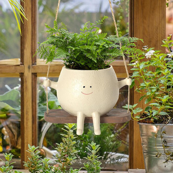 Cute Planter Planter Planter Container Resin Wall Planter Planter Bowl Νηπιαγωγείο Προμήθειες Ζαρντινιέρης Διακόσμησης Κήπου